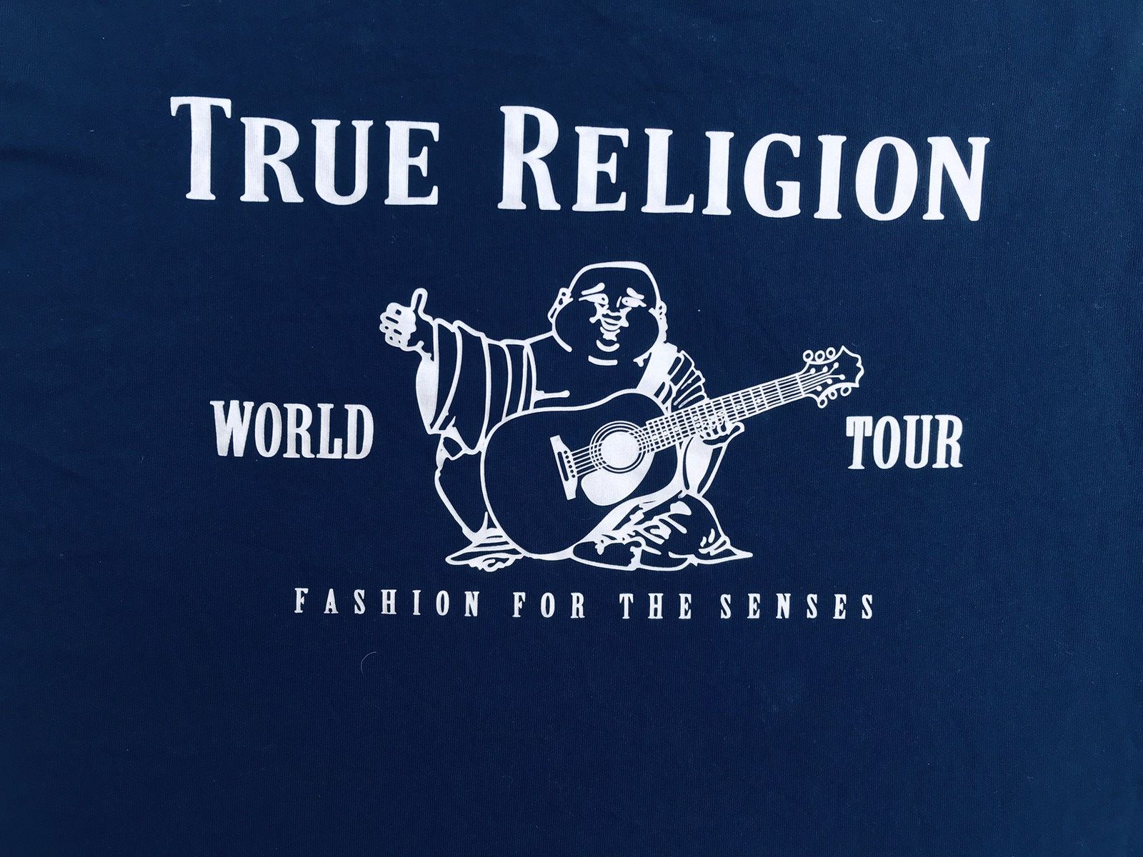 Japanese Brand True Religion Crewneck T Shirt Navy guitar buddha Logo tee Size US XL / EU 56 / 4 - 3 Thumbnail
