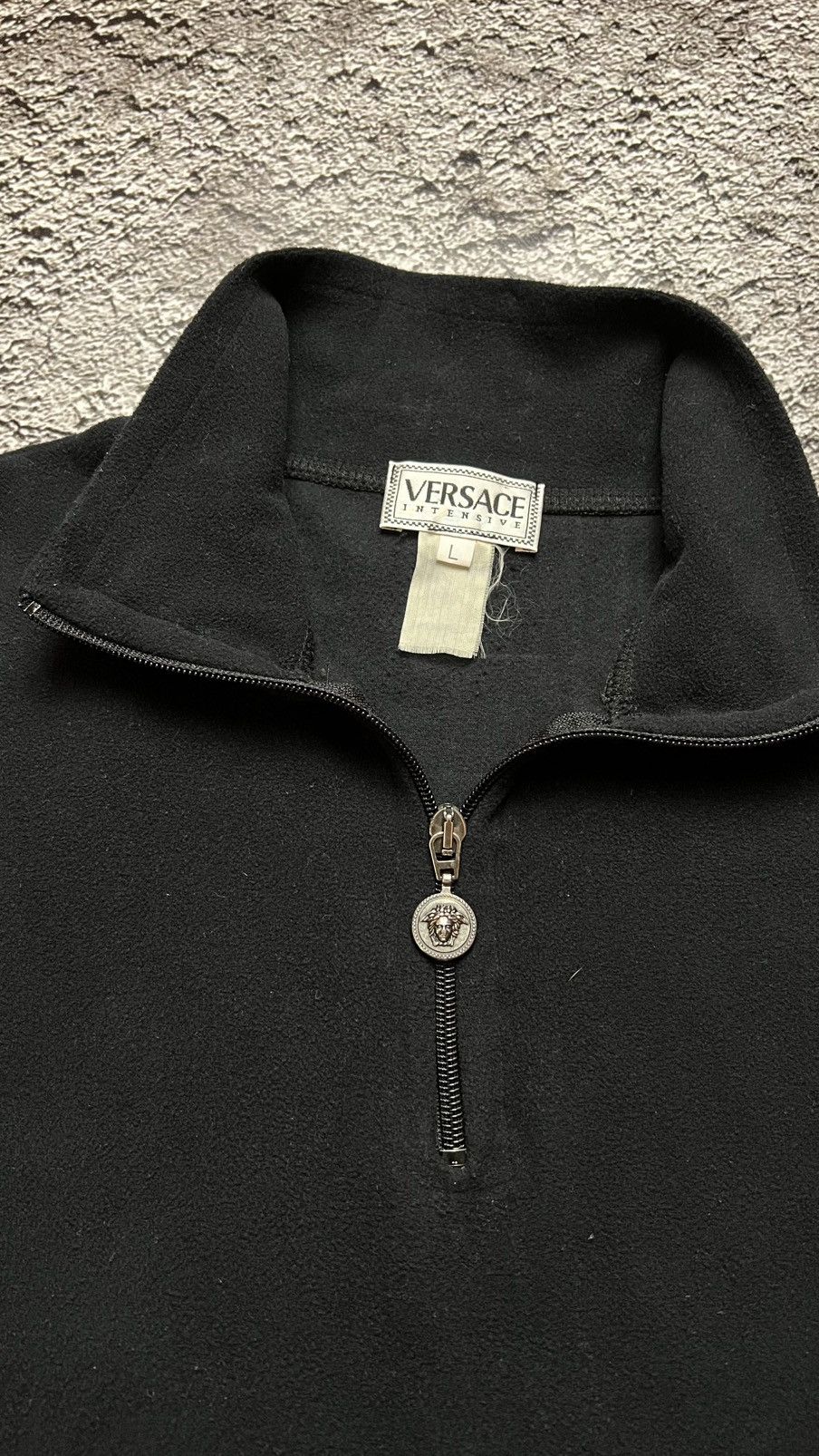Versace VTG 90’s Versace Intensive medusa fleece halfzip jacket Size L / US 10 / IT 46 - 3 Thumbnail