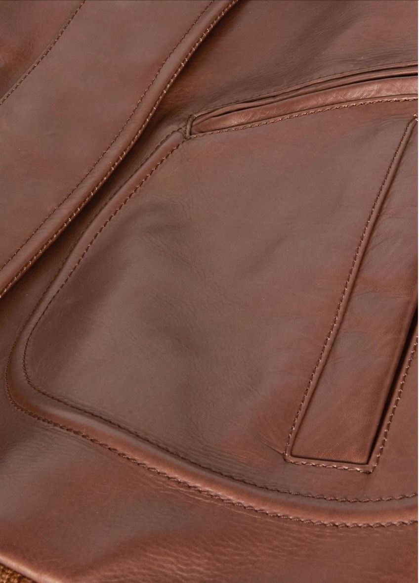 Loro Piana o1srvl11e0825 FAN3547 Cropped Leather Bomber Jacket in Brown Size S / US 4 / IT 40 - 6 Thumbnail