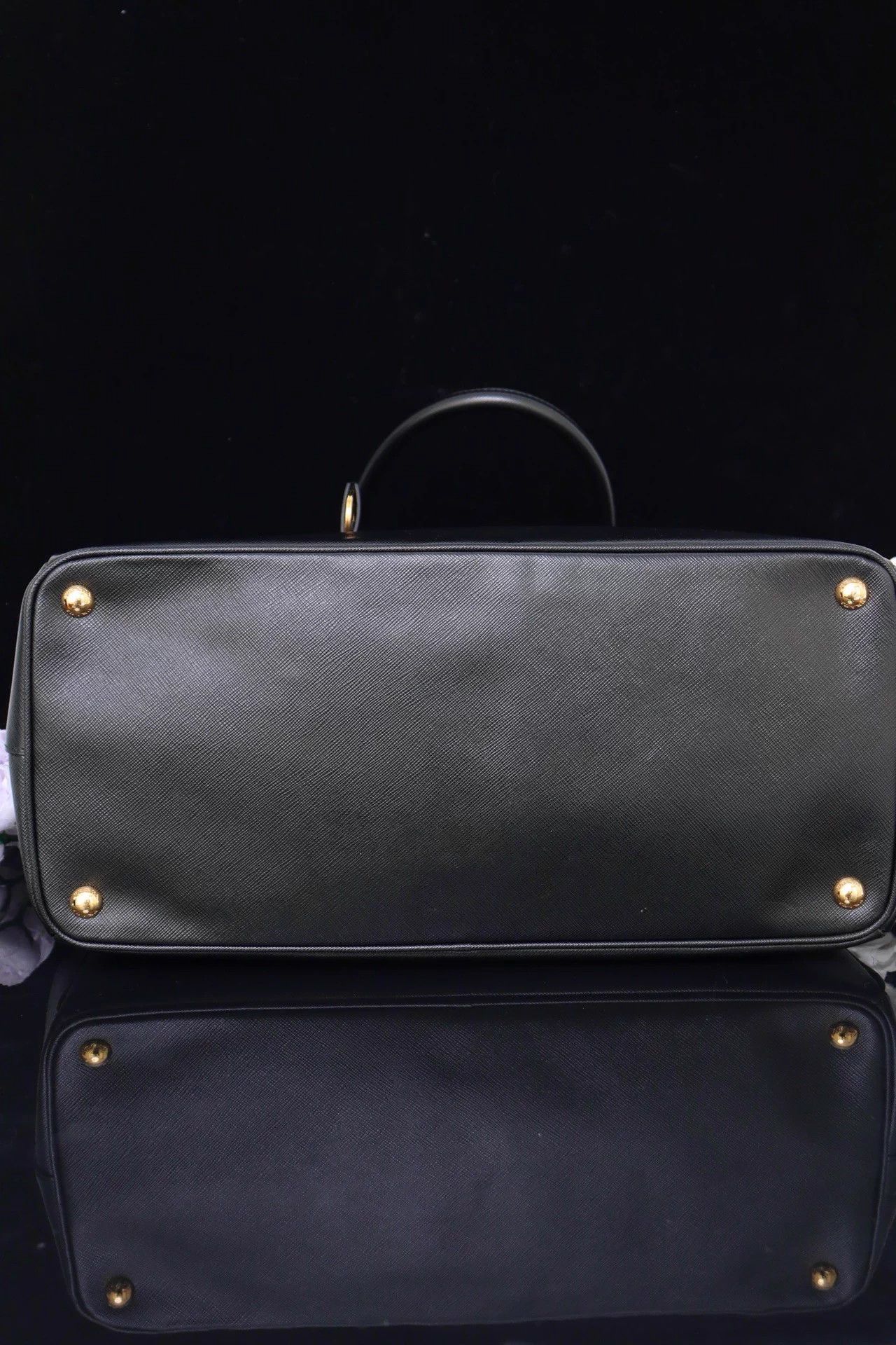 Prada Prada Killer Tote Bag Black Gold Crossgrain Leather Size ONE SIZE - 5 Thumbnail