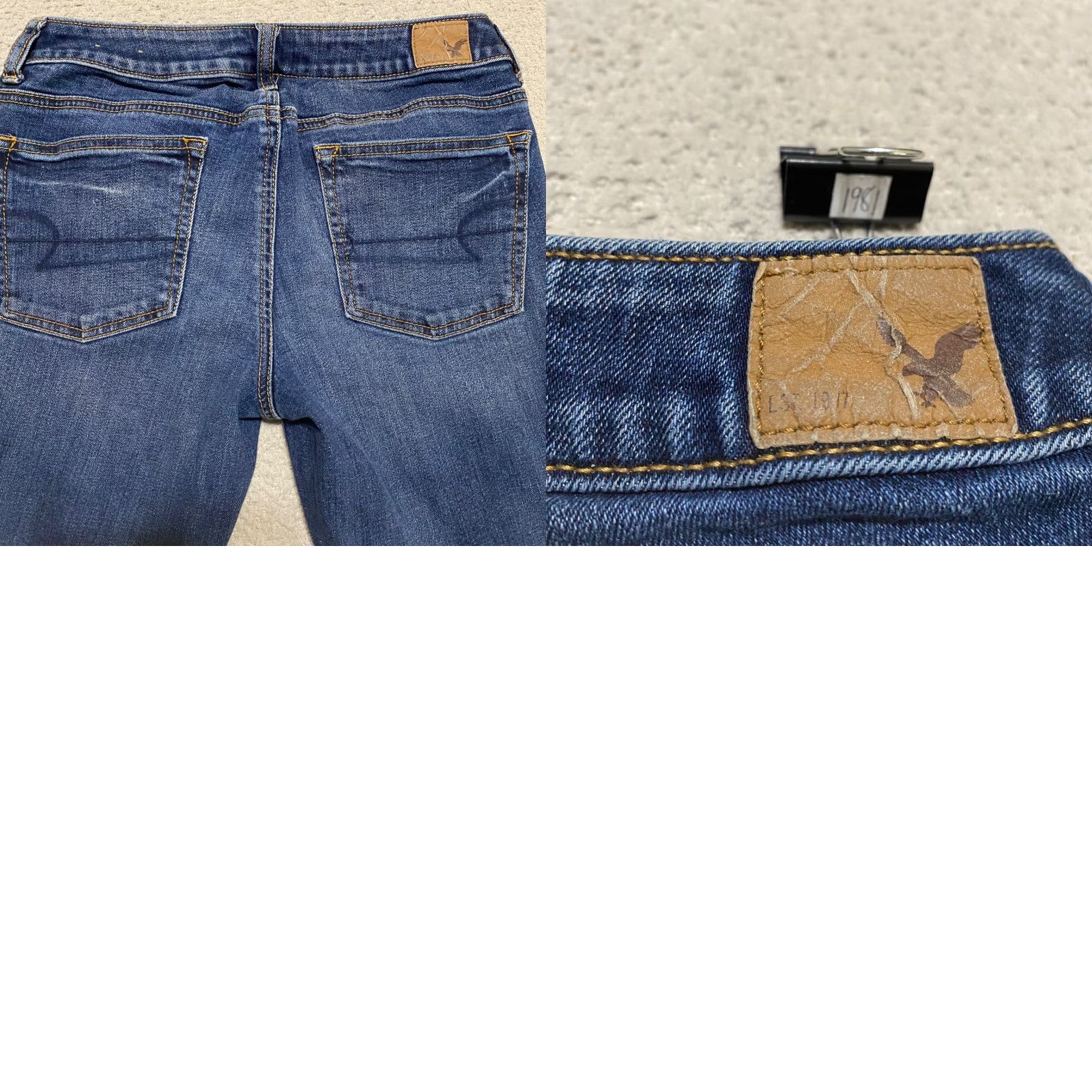 American Eagle Outfitters VINTAGE American Eagle Outfitters Jeans Womens 0 Blue Denim Dark Wash Cropped 90s Stretch Low Rise 5-Pocket Regular Size 25" / US 0 / IT 36 - 9 Thumbnail