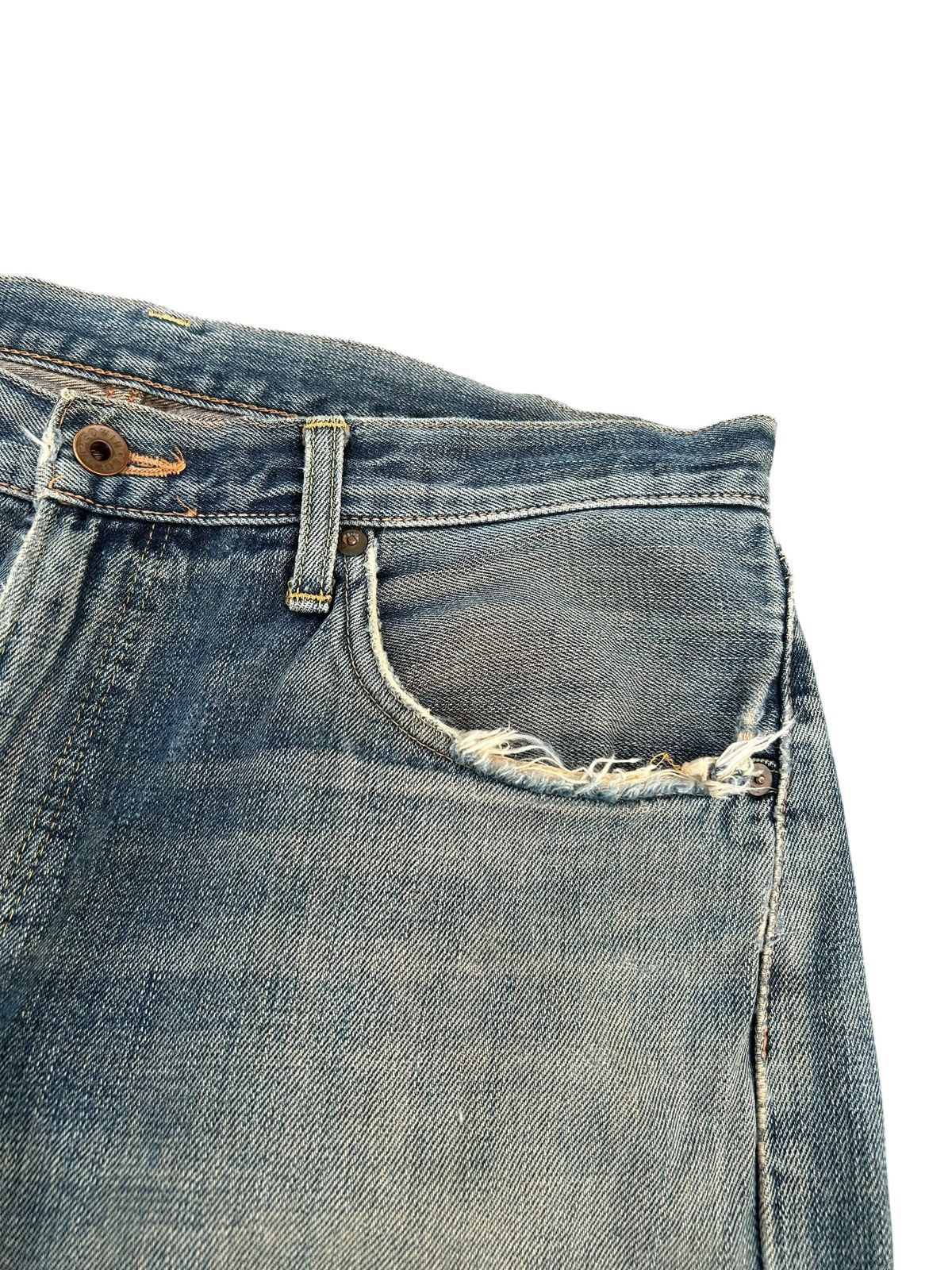 Kapital Vintage Edwin 505x Selvedge Distressed Denim Jeans Size US 34 / EU 50 - 4 Thumbnail