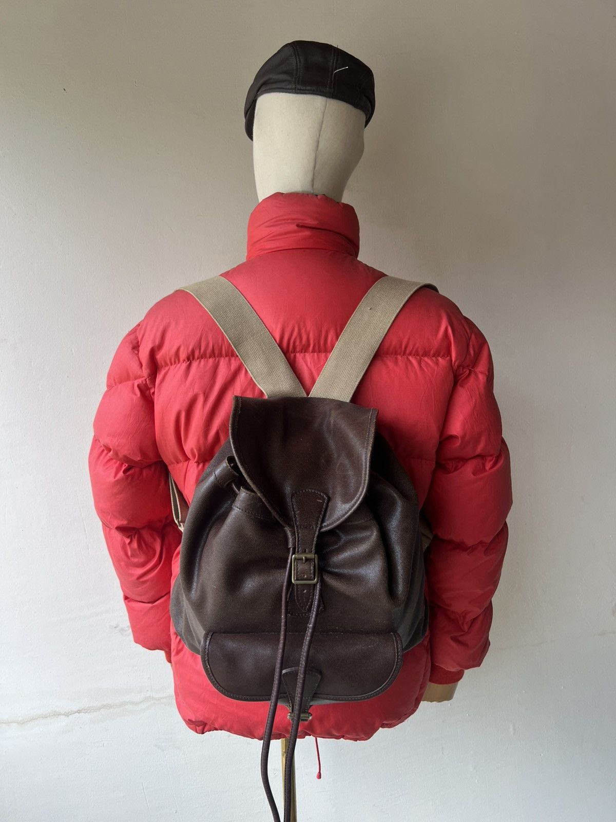 Leather VTG J&M Davidson Distress Blistered Leather Backpack Bag Size ONE SIZE - 1 Thumbnail