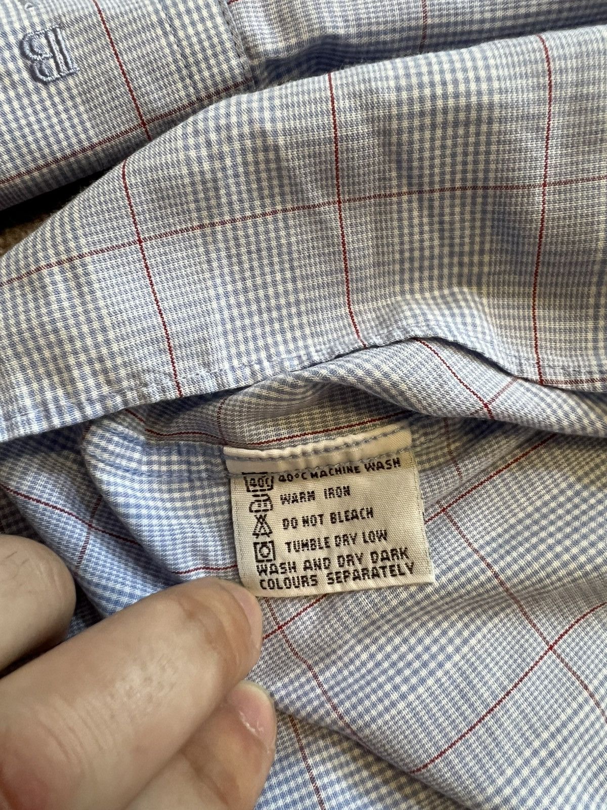 Balmain Vintage Balmain Paris White Blue Pattern Shirt France Luxury Size US L / EU 52-54 / 3 - 9 Thumbnail