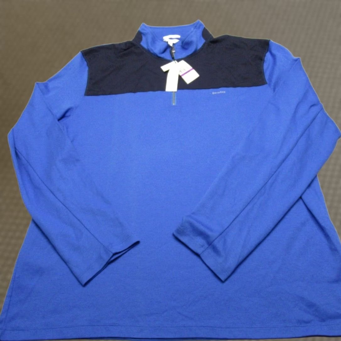 Calvin Klein Calvin Klein Shirt Men XXL Blue Liquid Touch Pullover Long Sleeve Casual 1/4 Zip Mock Neck Colorblock Lightweight Breathable Size US XXL / EU 58 / 5 - 1 Thumbnail