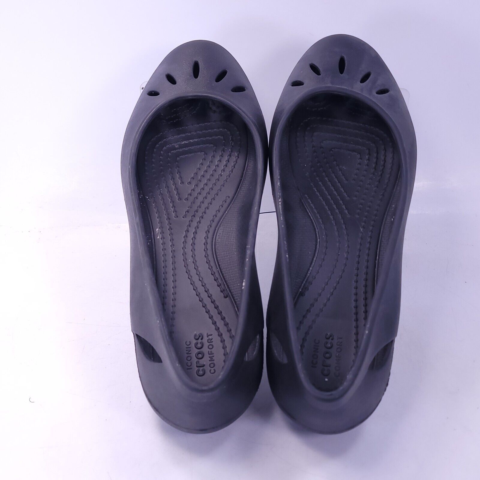 Crocs Crocs Casual Slip on Ballet Flat Womens Size 8 Black Rubber Size US 8 / IT 38 - 4 Thumbnail