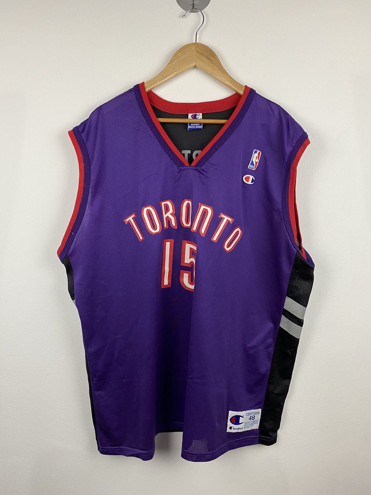 image of Champion x NBA Vintage Toronto Raptors Tank Top Jerseys in Purple, Men's (Size XL)