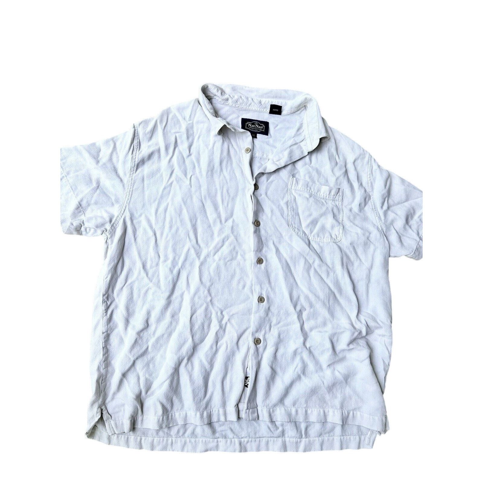Nat Nast nat nast shirt mens xl Short Sleeve Ivory, 70 Silk/30 Cotton Size US XL / EU 56 / 4 - 1 Thumbnail