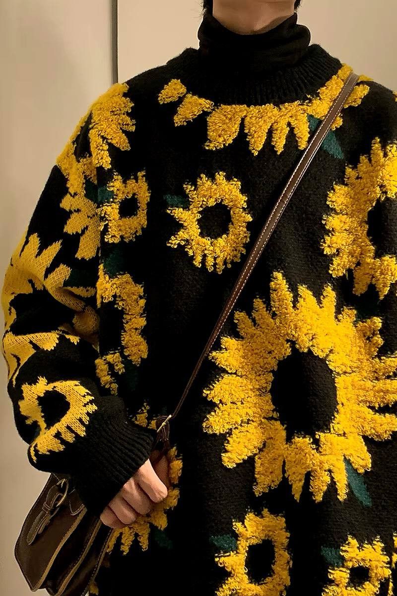 Japanese Brand × Vintage knit fall sweater with a round neckline Size US L / EU 52-54 / 3 - 3 Thumbnail