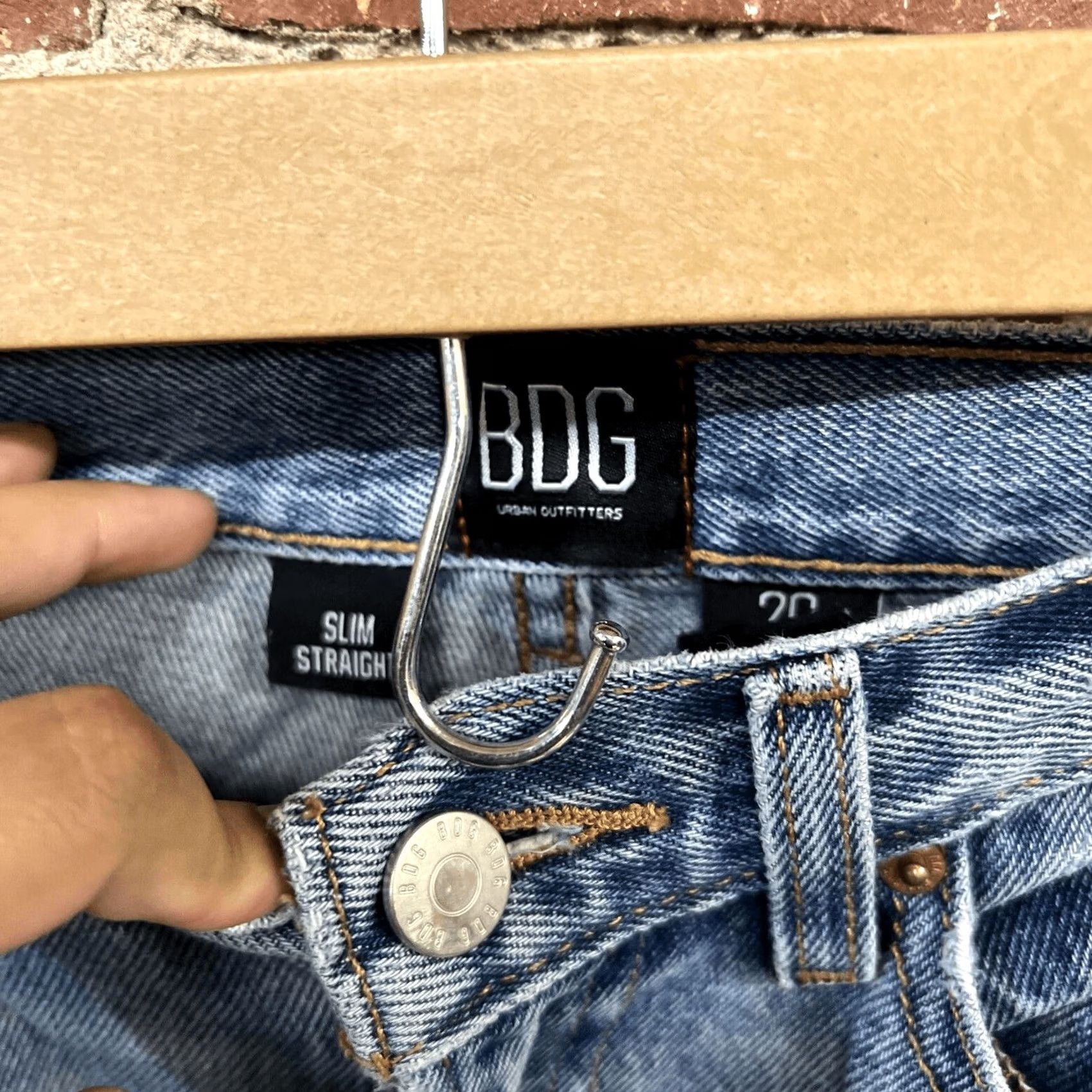 Bdg BDG Blue Jeans Straight Leg Slim 26 Women Regular Belt Loops Zipper Button Denim Blue Light Size 26" / US 2 / IT 38 - 2 Thumbnail