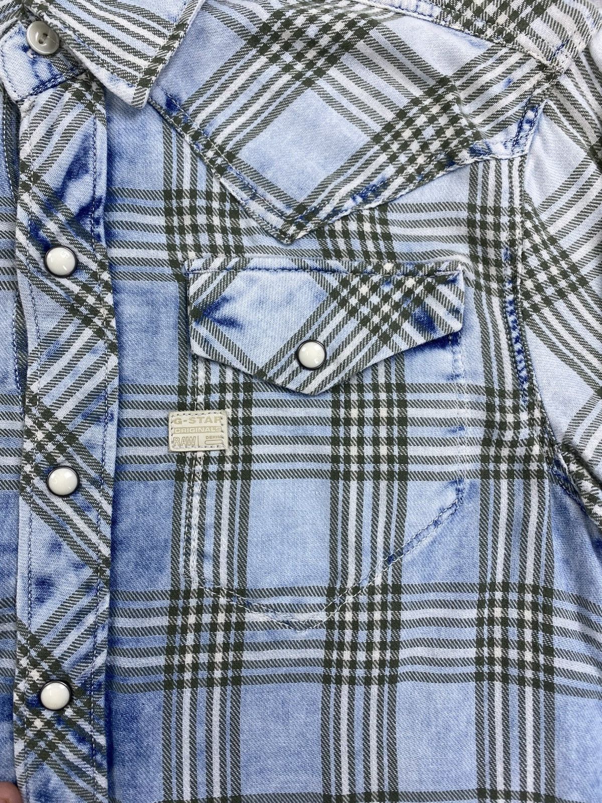 G-Star Vintage G-Star Raw Acid Wash Plaid Button Ups Shirt Size US S / EU 44-46 / 1 - 10 Thumbnail