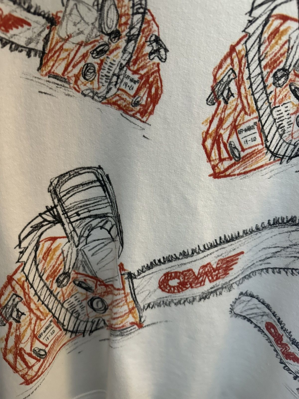 Off-White × Virgil Abloh Off-White Chainsaw White Crewneck Size S Size US S / EU 44-46 / 1 - 3 Thumbnail