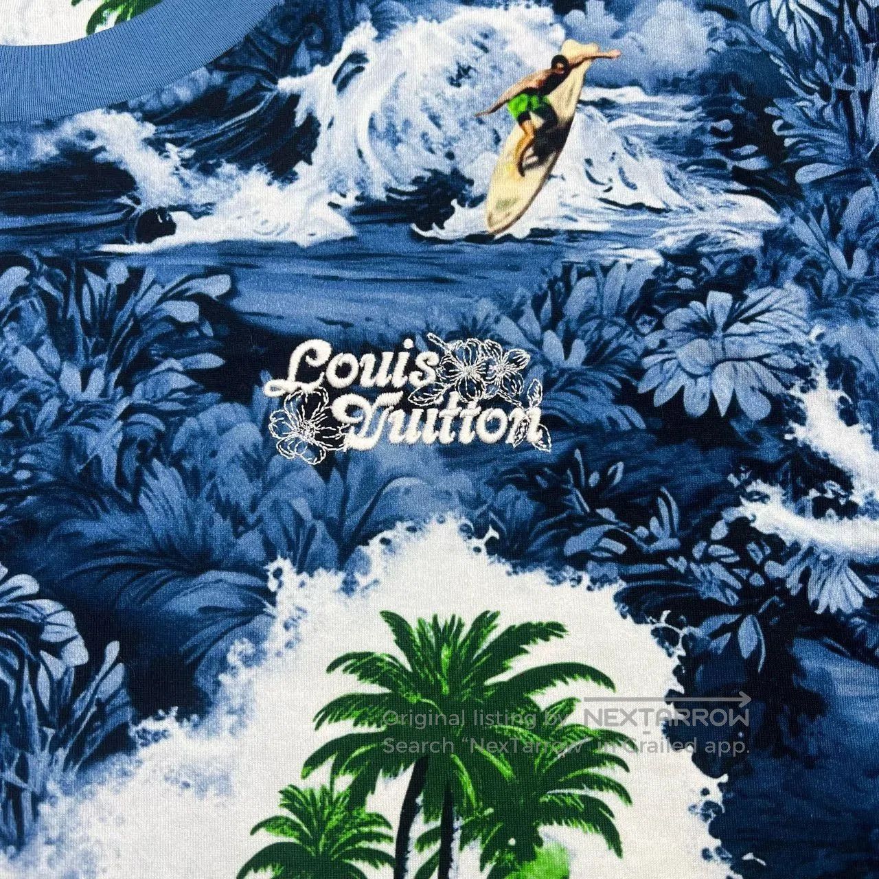 Louis Vuitton Louis Vuitton Blue Wave Print T-Shirt. Size US XXL / EU 58 / 5 - 4 Thumbnail