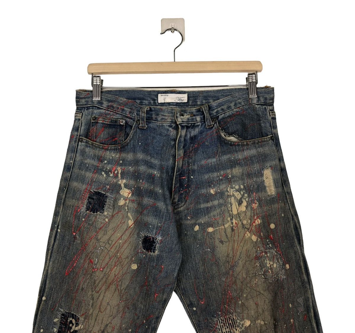 Hysteric Glamour 🔥PAINTED DENIM JEANS FLARE ITU JAPAN MADE RUSTY DESIGN Size US 30 / EU 46 - 3 Thumbnail