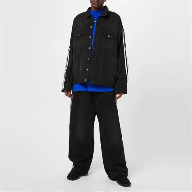 Adidas × Balenciaga o1s1rm0424 Denim Jacket in Black/White Size US XL / EU 56 / 4 - 2 Thumbnail