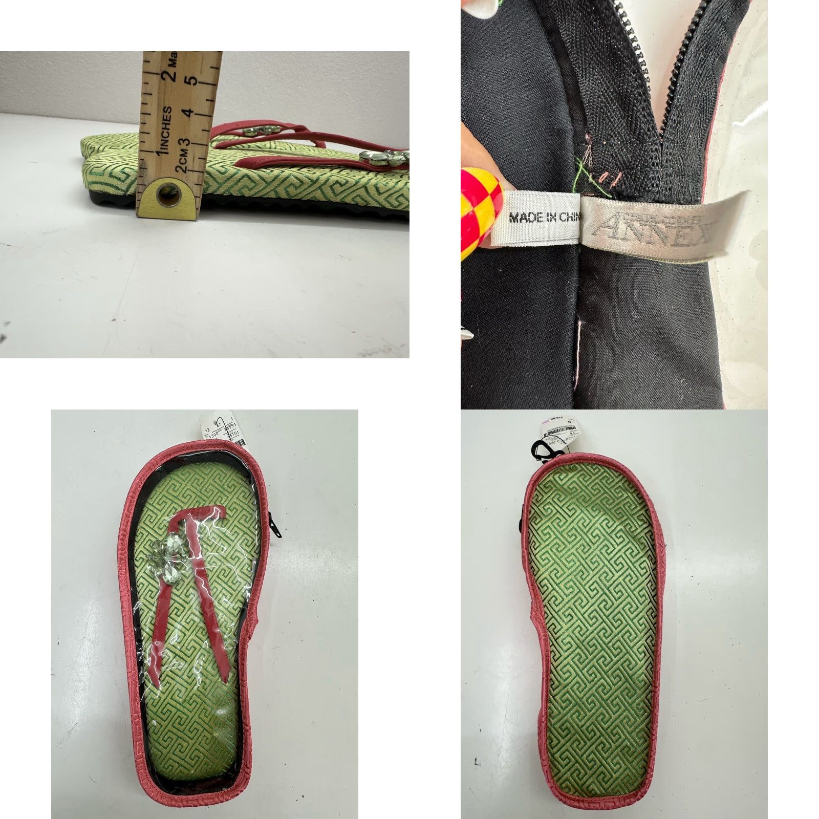 Vintage Casual Corner Annex Womens Sandal FlipFlops 6 Green Rhinestone Butterfly Thong NEW Size US 6 / IT 36 - 8 Thumbnail