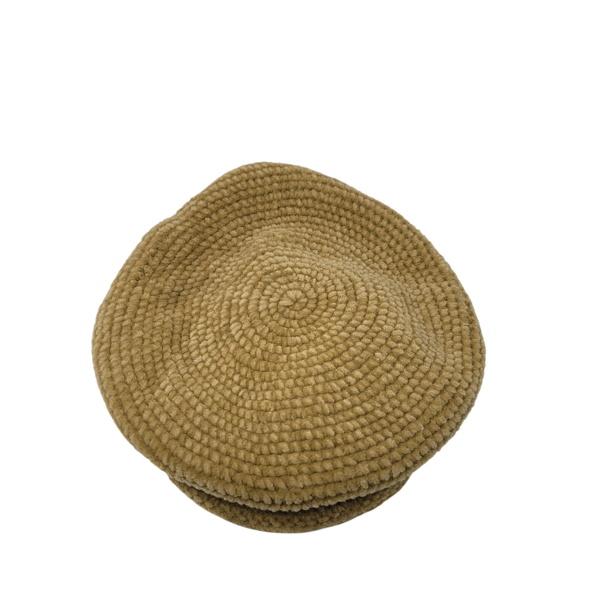 Other Vintage Inspired Camel Chenille Knit Beret Hat Winter Access Size ONE SIZE - 2 Thumbnail