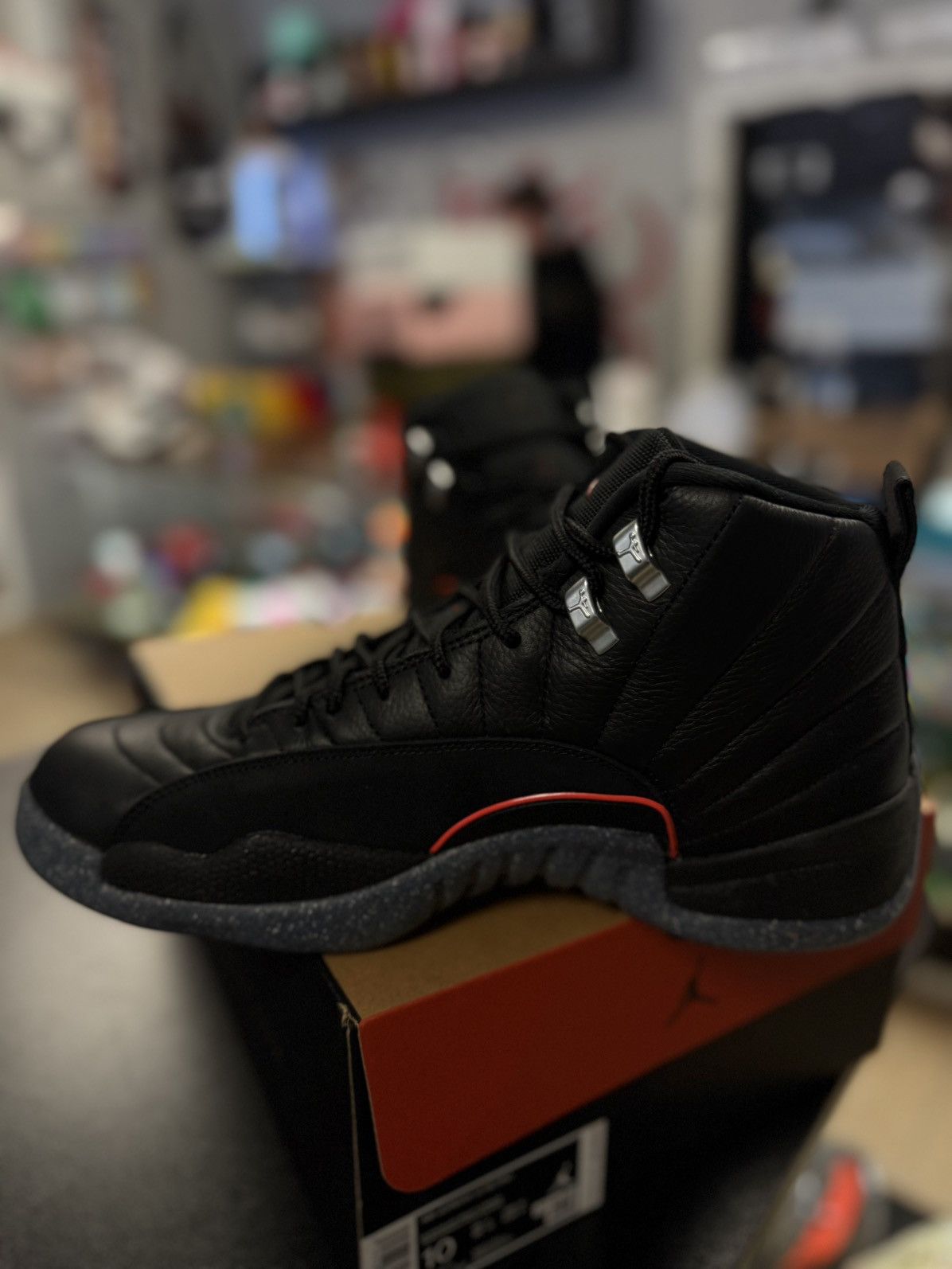 Jordan Brand × Nike Jordan 12 Utility Black Gray Size 10 Pre Owned 🧼 Size US 10 / EU 43 - 14 Thumbnail