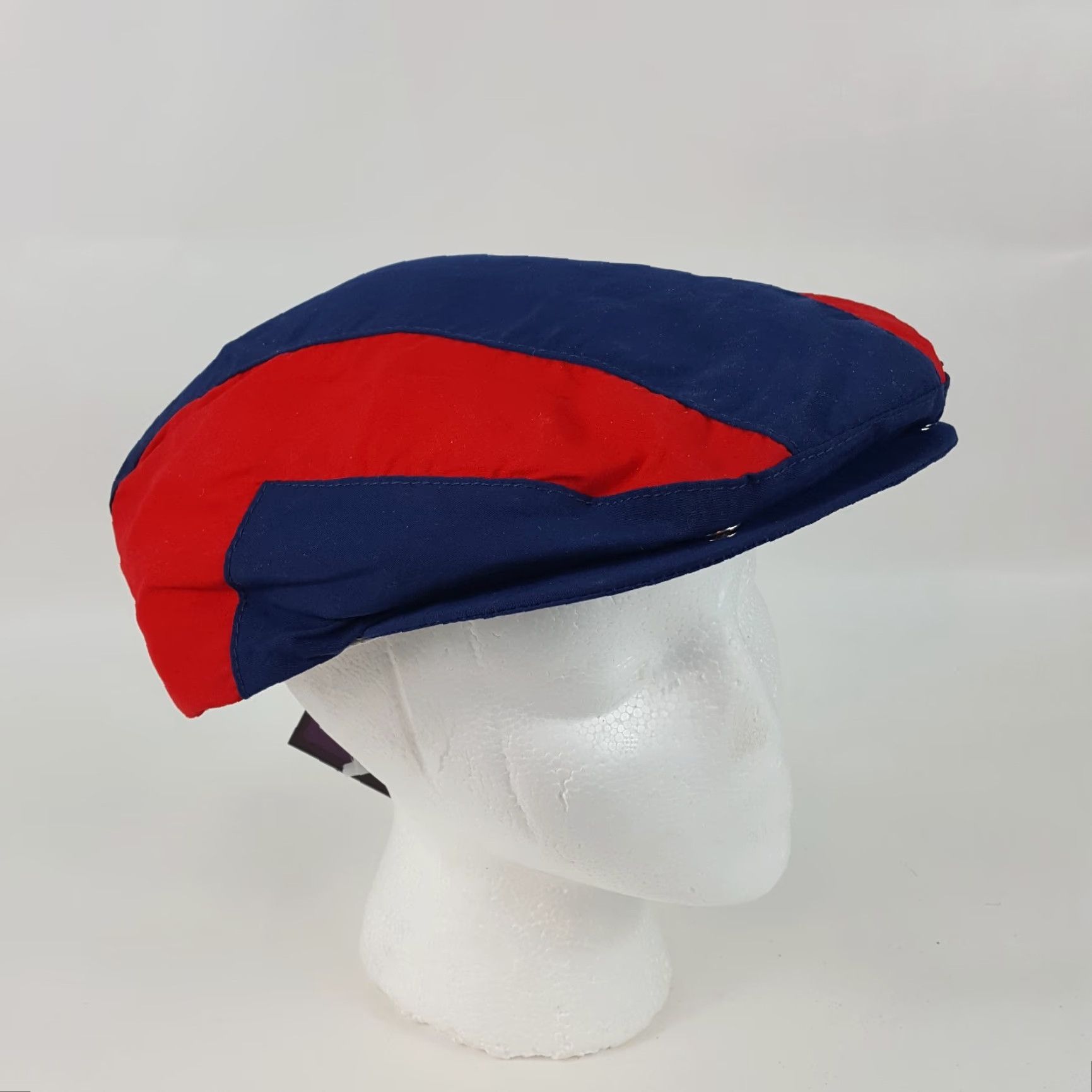 Vintage VINTAGE Town Talk USA Made Striped Newsboy Cap Hat Golf Cabbie Gatsby Preppy Red, One Size, Mens, 80s Size ONE SIZE - 3 Thumbnail