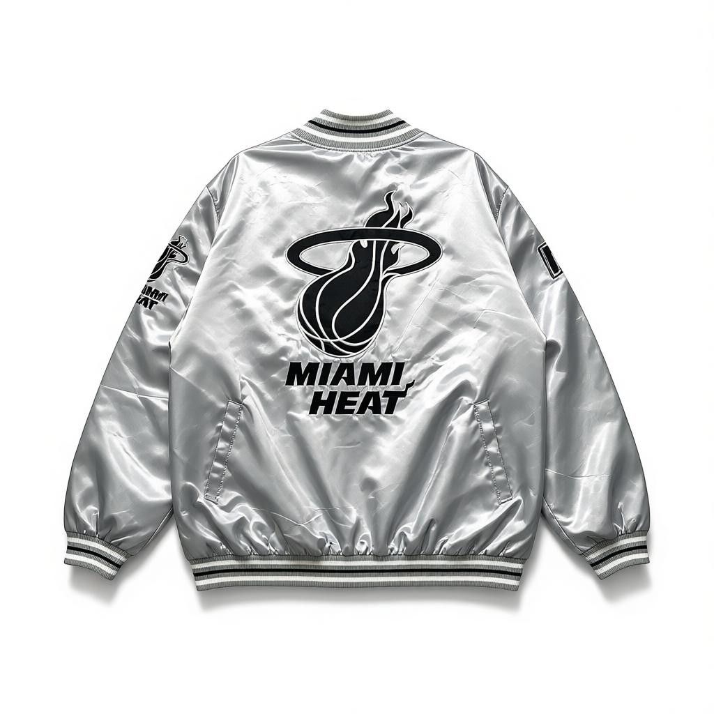 JH Design NBA x Miami Heat Satin Bomber Jacket – Size 4XL Size US XXL / EU 58 / 5 - 2 Thumbnail