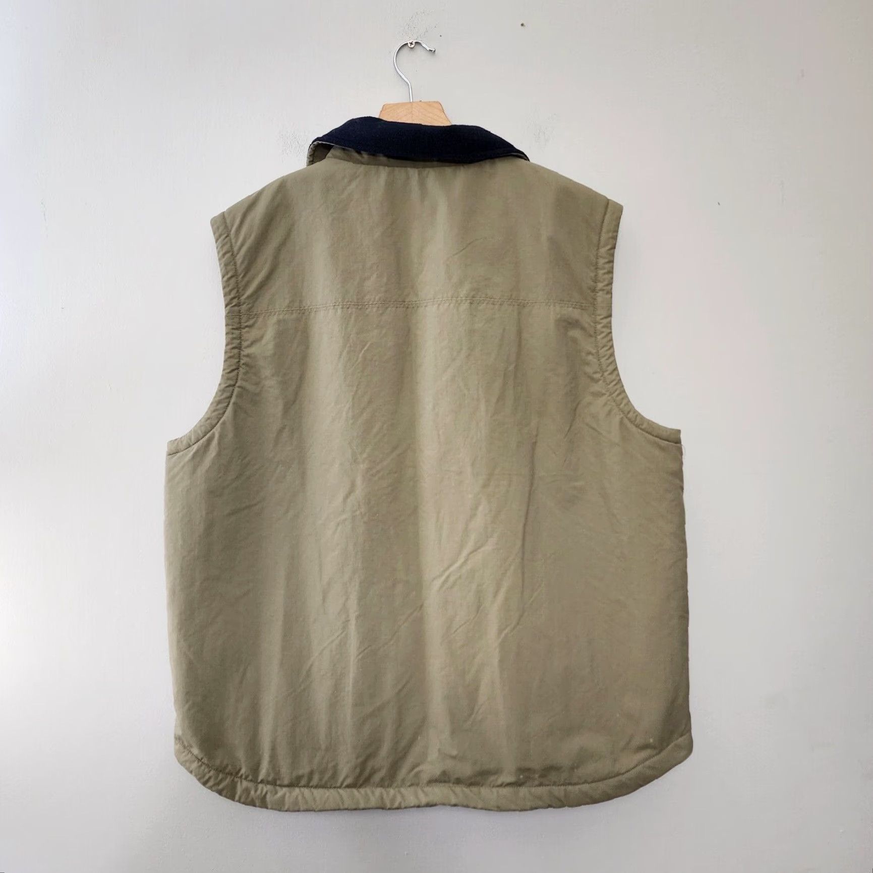 Vintage L.L. Bean Vest Fleece Lined Mens Large Beige Blue Windbreaker Outdoors Nylon Size US L / EU 52-54 / 3 - 2 Thumbnail