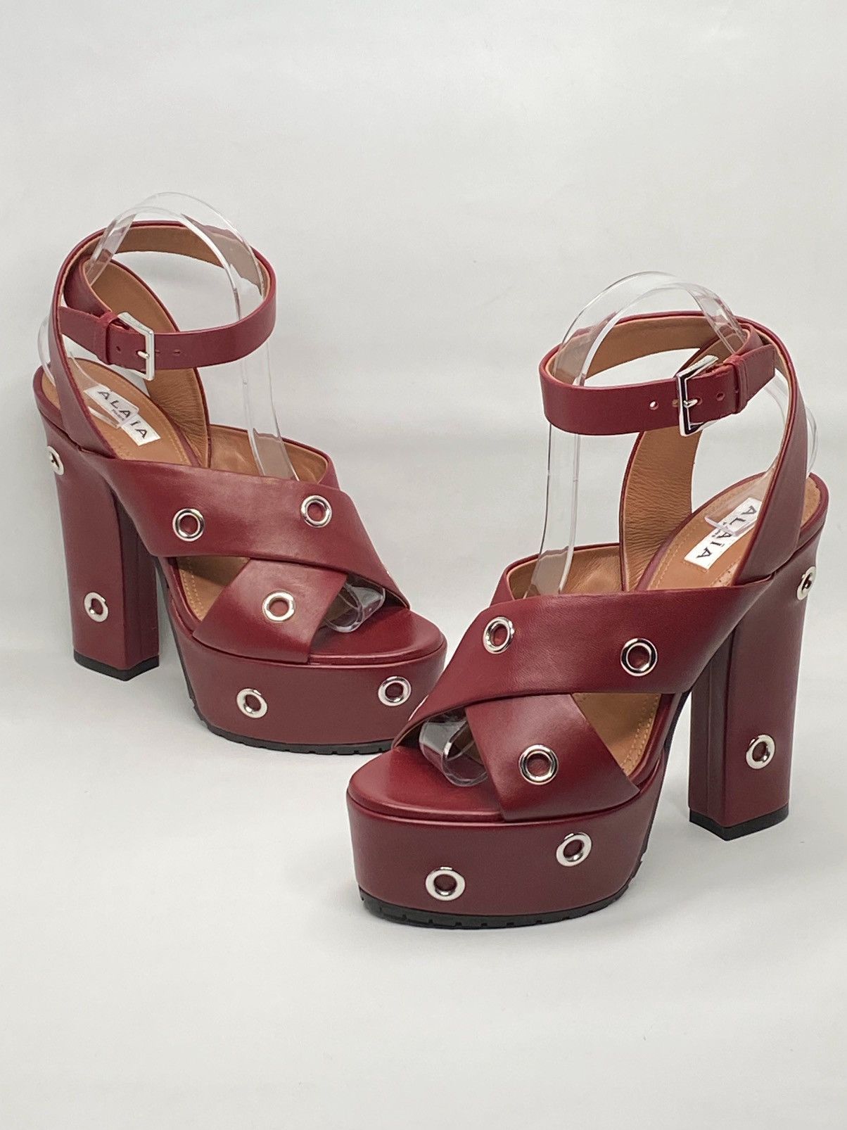 Alaia Alaia Eyelets Leather Platform Sandals size 37.5 Size US 7.5 / IT 37.5 - 13 Thumbnail