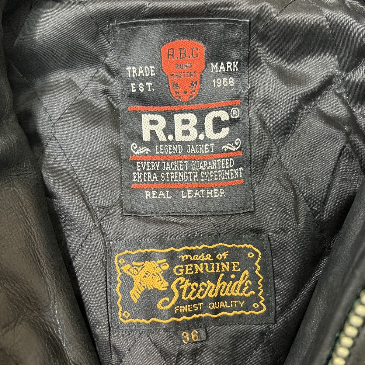 Genuine Leather 🔥 R.B.C LEGEND STEERHIDE REAL LEATHER CAFE RACER JACKET Size US S / EU 44-46 / 1 - 19 Thumbnail