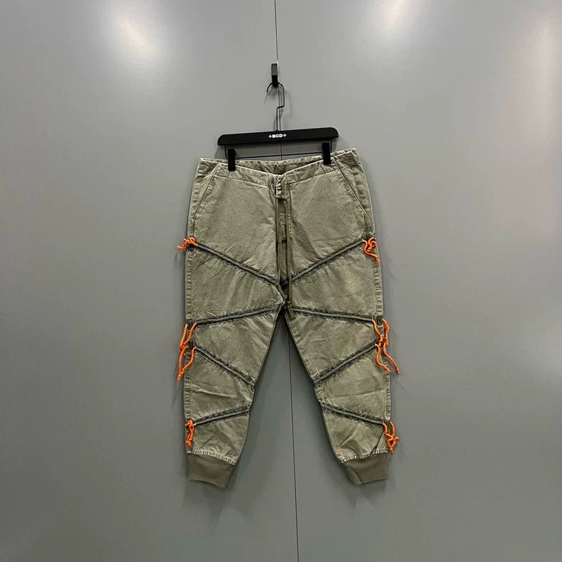 Greg Lauren greg lauren Military green contrast stitching pants 2506-Ne Size US 34 / EU 50 - 1 Thumbnail