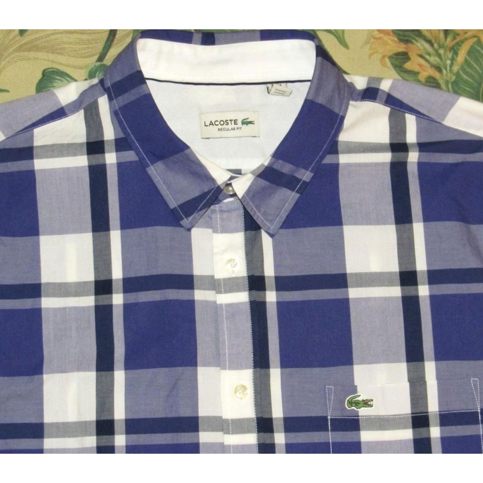Lacoste LACOSTE Purple Plaid Long Sleeve Button Down Shirt XL Size US XL / EU 56 / 4 - 2 Thumbnail