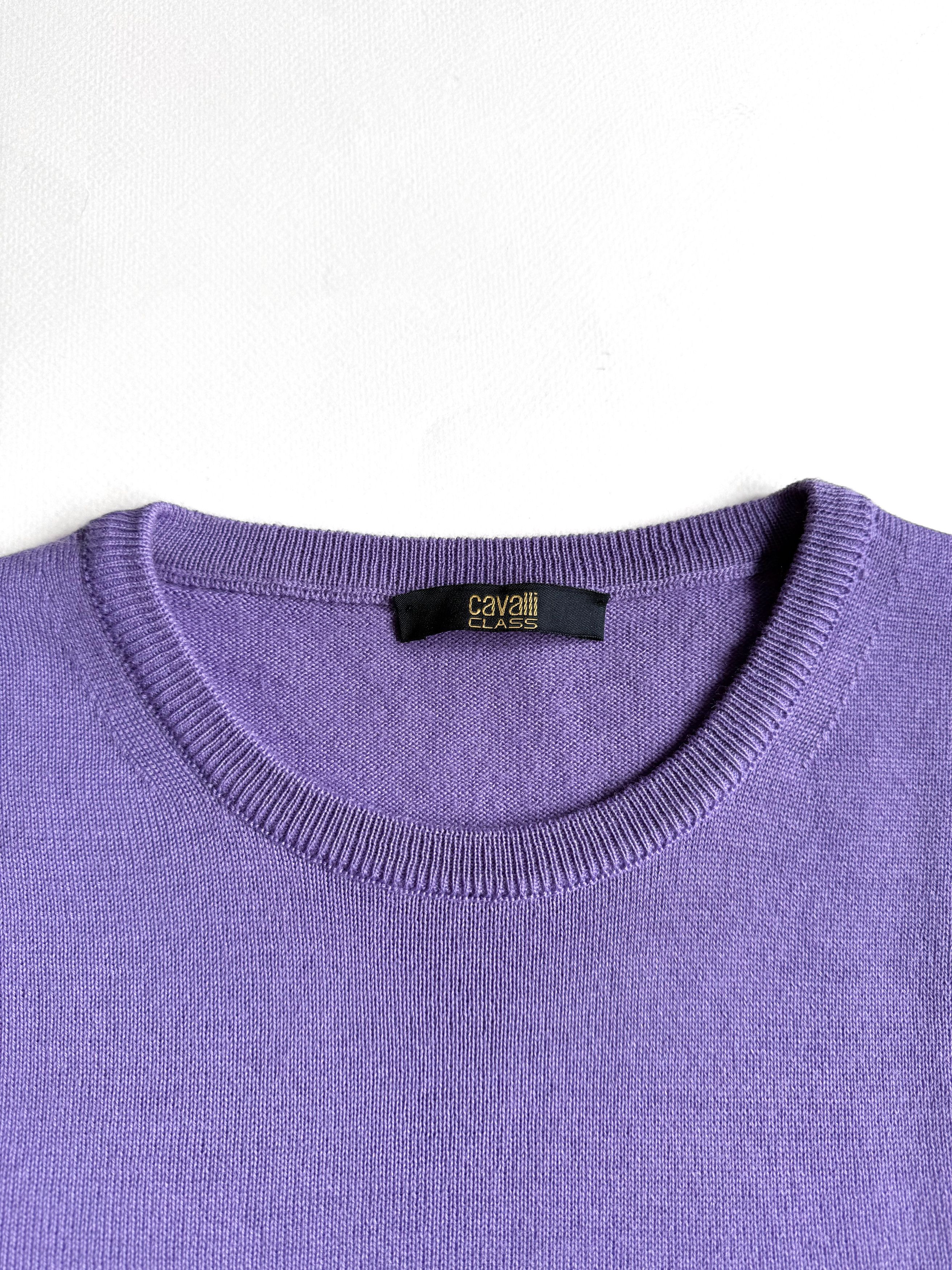 Roberto Cavalli Cavalli Class Wool Crew Neck Knit Sweater Fuchsia XL Size US L / EU 52-54 / 3 - 2 Thumbnail