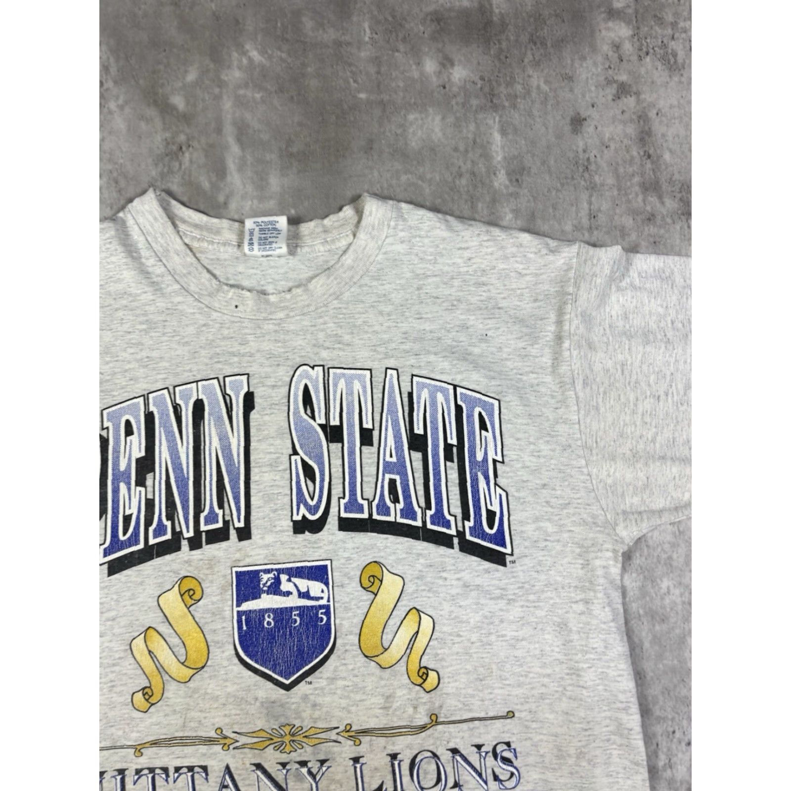 Delta VINTAGE Penn State University T Shirt L Men Gray 90s University Sports Graphic Print Short Sleeve Crew Neck Cotton Delta Size L Mens Size US L / EU 52-54 / 3 - 4 Thumbnail