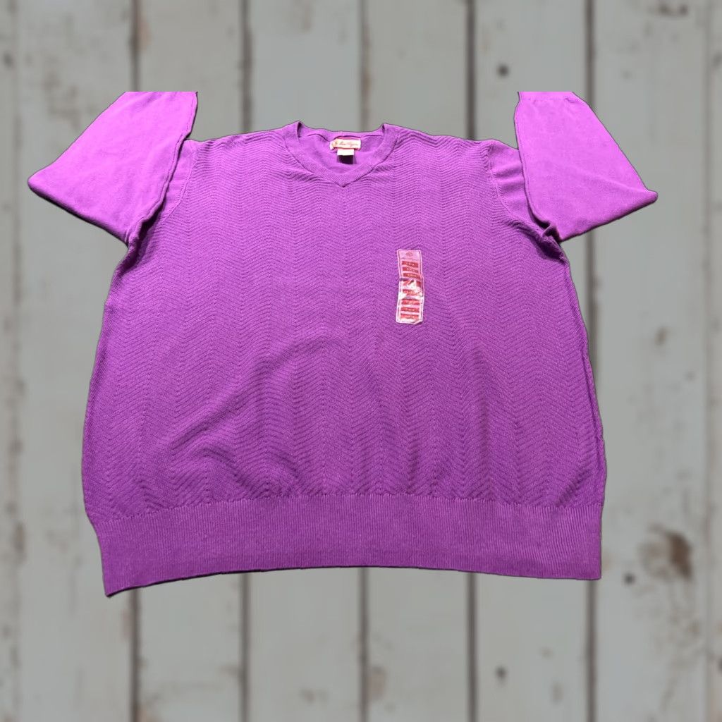 Hogan VINTAGE Ben Hogan Sweater Mens Size L Purple V Neck Size US L / EU 52-54 / 3 - 1 Thumbnail