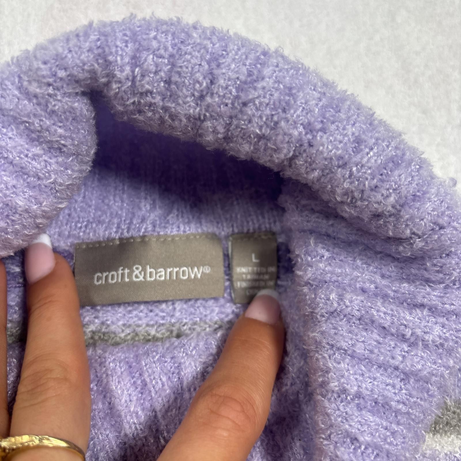 Croft & Barrow vintage purple winter turtle neck sweater Size L / US 10 / IT 46 - 4 Thumbnail