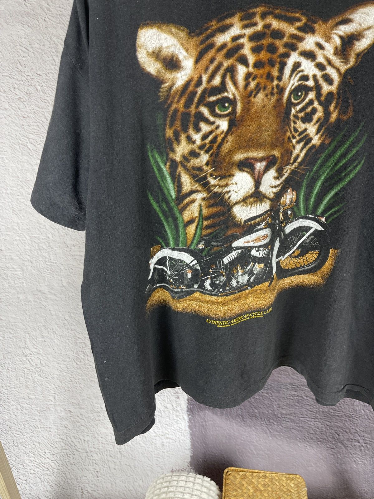Harley Davidson Vintage 90s Authentic American cycle Label Motorcycle tee Size US L / EU 52-54 / 3 - 4 Thumbnail