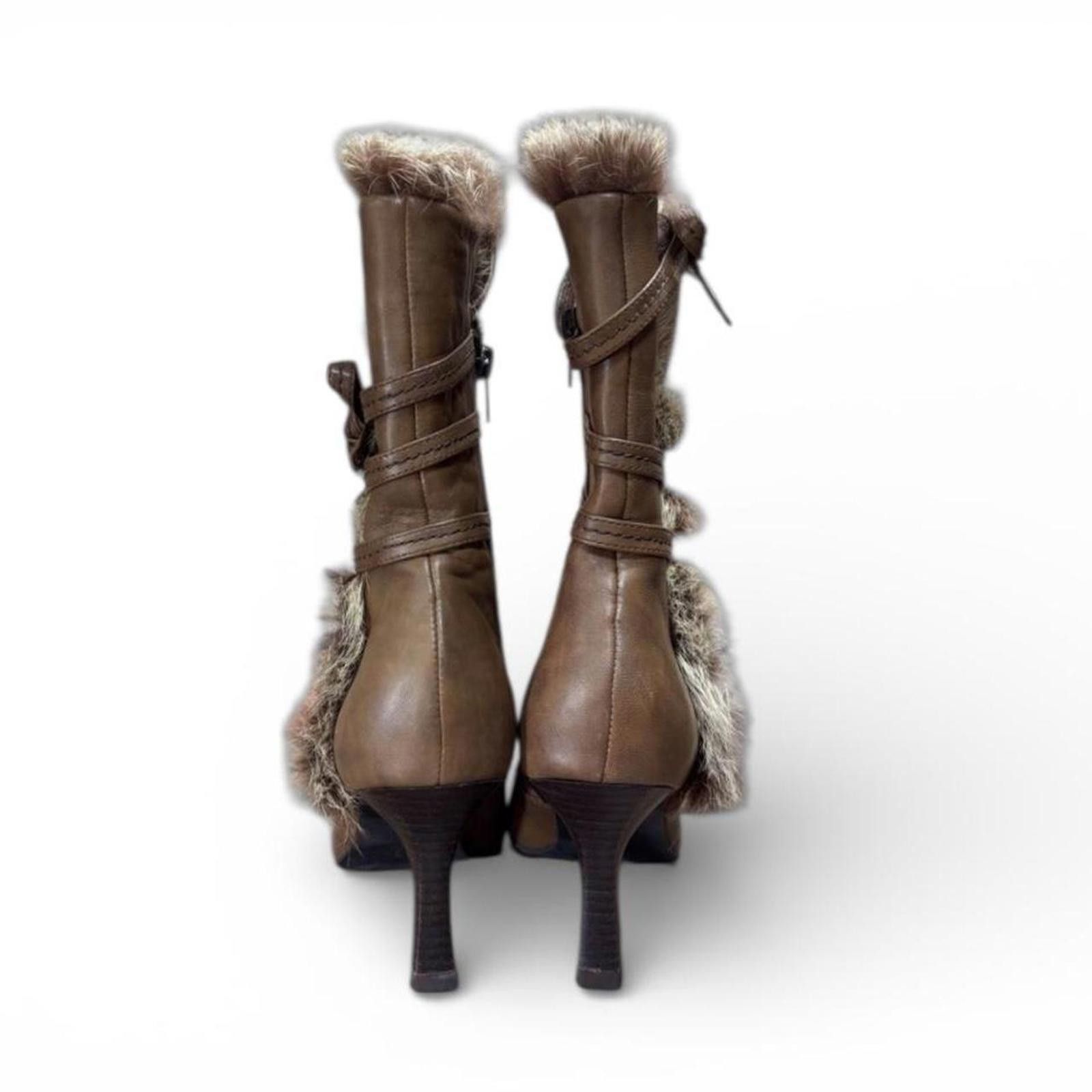 Ellesse Fur whimsy goth mid length 2000s style brown winter boots Size US 6.5 / IT 36.5 - 6 Thumbnail