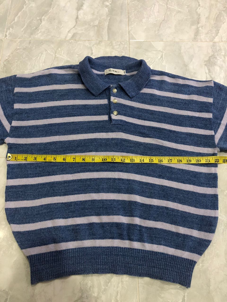 Aran Isles Knitwear × Japanese Brand Vintage Pro Varlia Striped Knit Polo Jumper Size US M / EU 48-50 / 2 - 12 Thumbnail