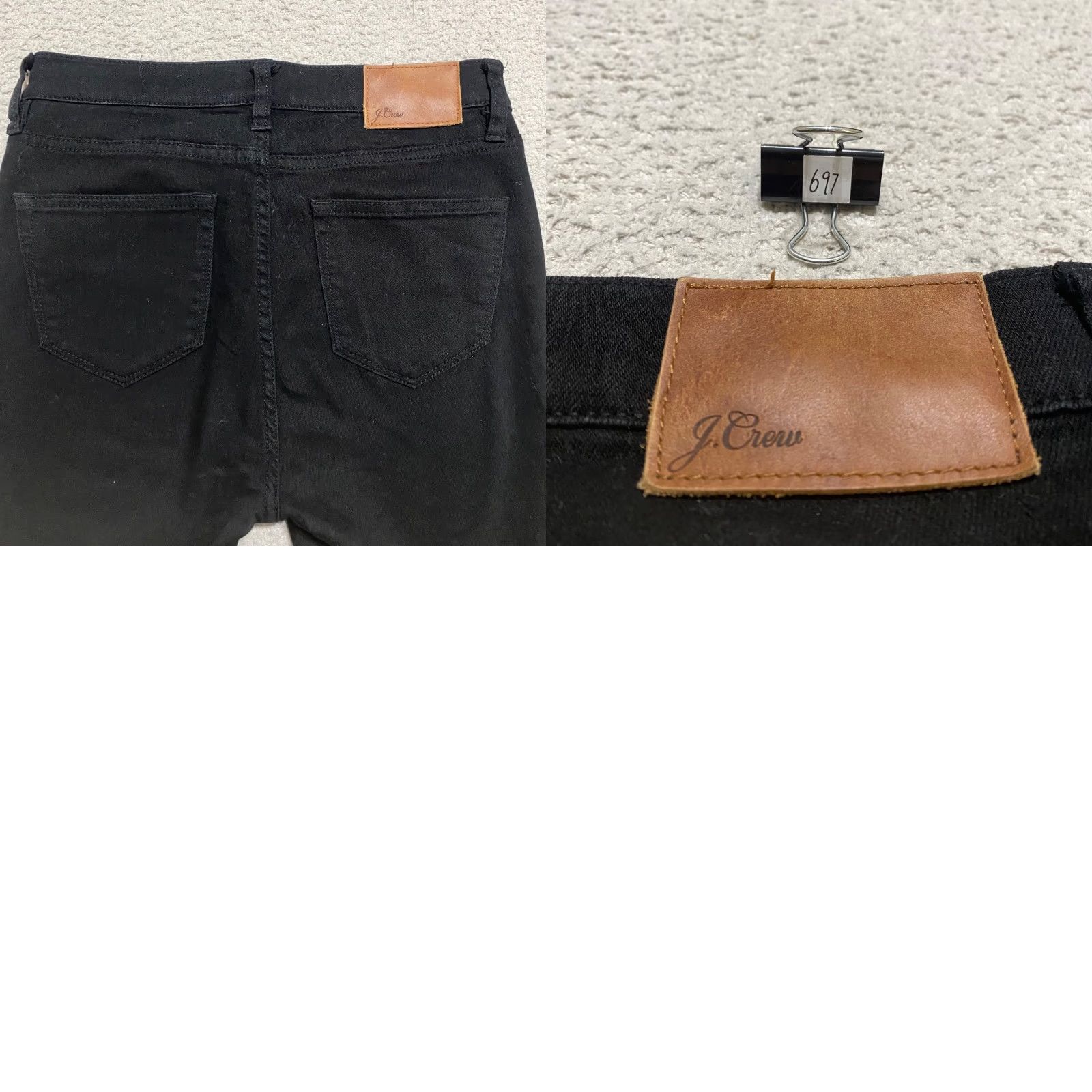 J.Crew J.CREW Lookout Jeans Womens 26 Black Dark Wash High Rise Skinny 5-Pocket Denim Pant Size 26" / US 2 / IT 38 - 9 Thumbnail