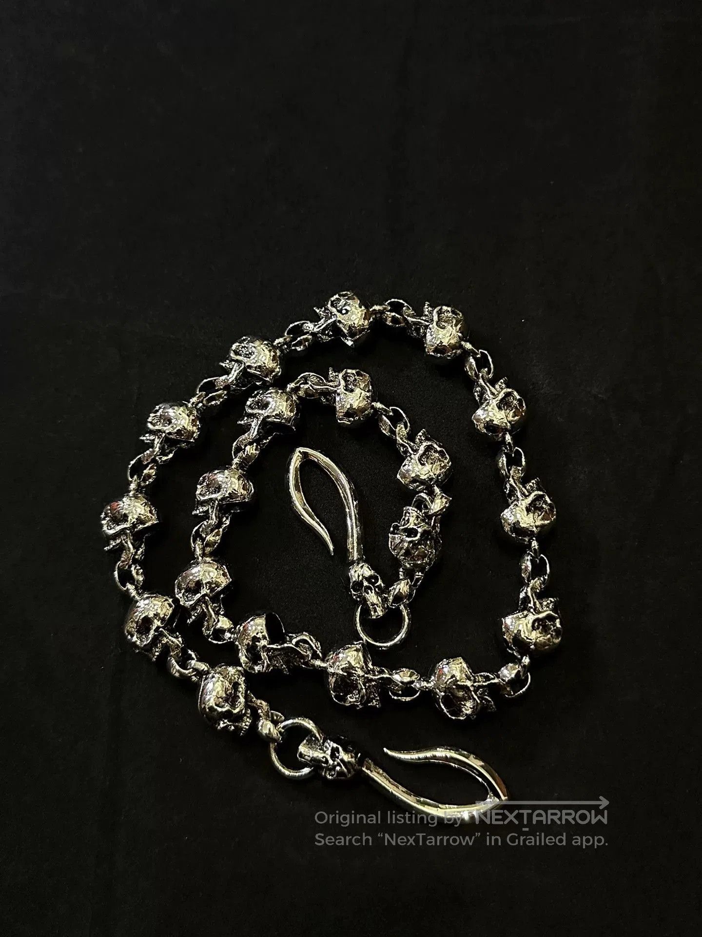 Vintage vintage 90s skull chain belt link wallet chain. Size ONE SIZE - 6 Thumbnail