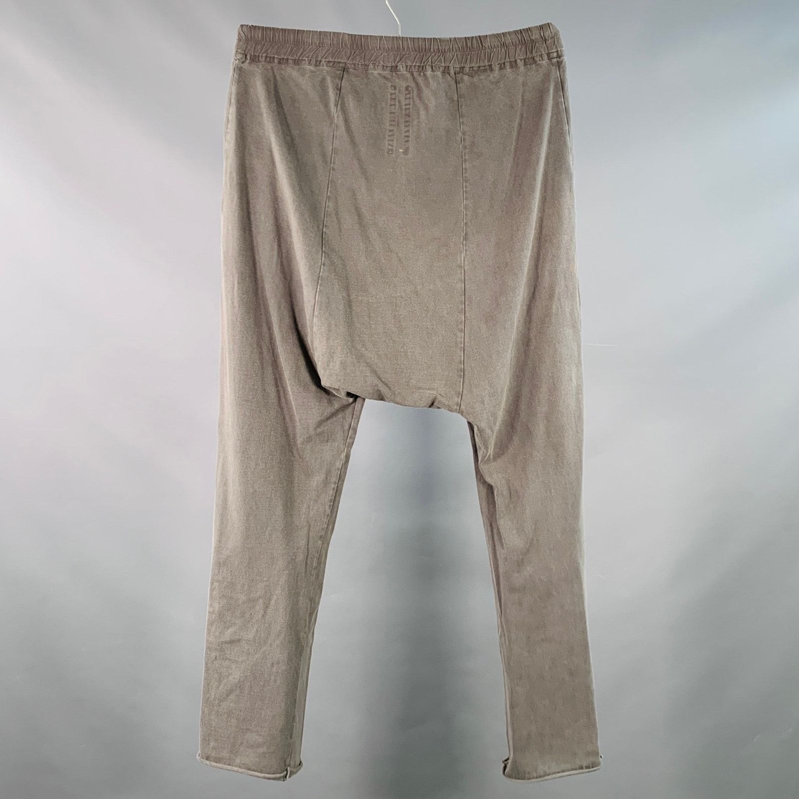Rick Owens Drkshdw Size S Grey Cotton Drop Crotch Drawstring Casual Pants Size US 27 - 2 Thumbnail