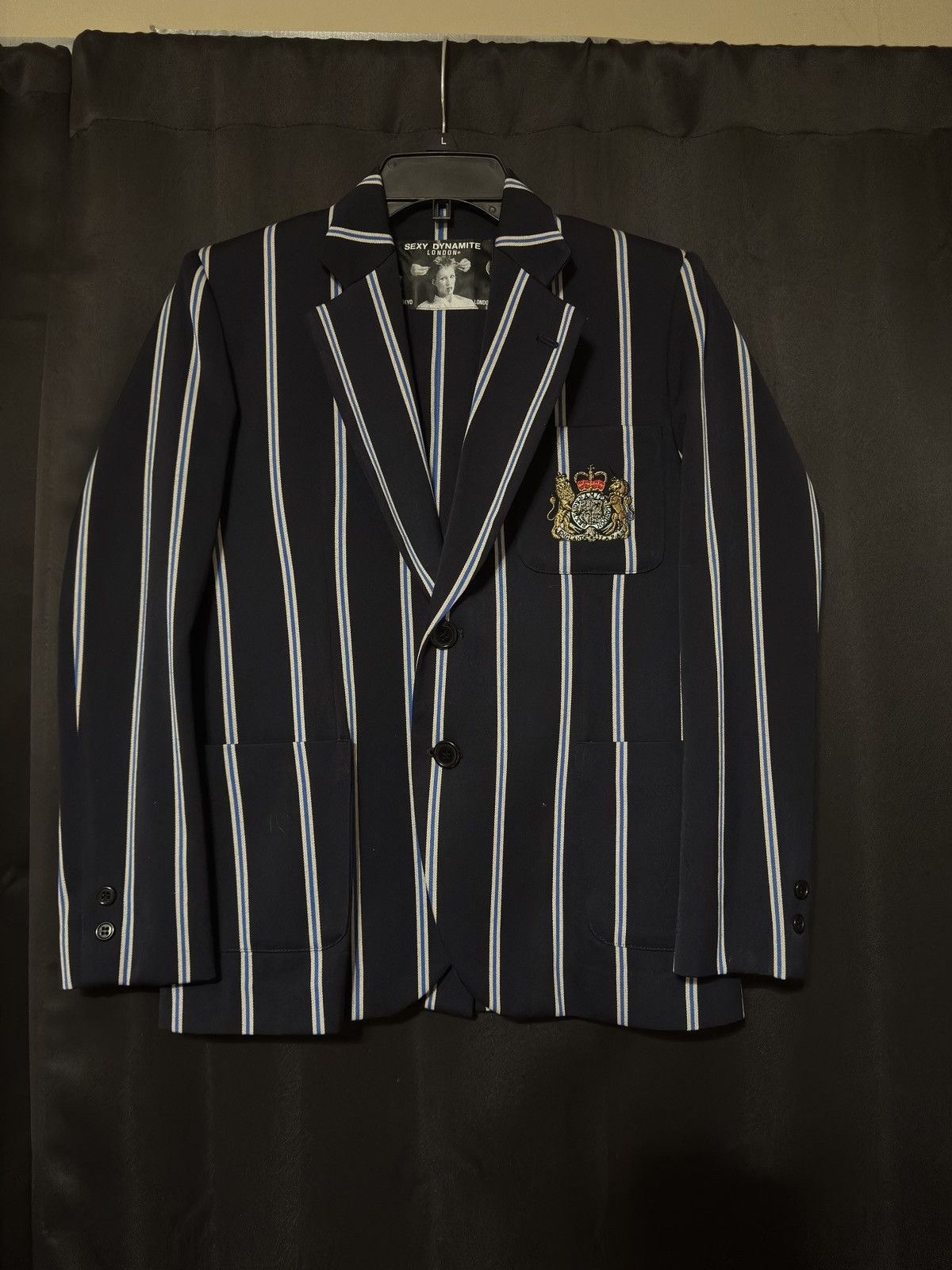 Japanese Brand Vintage Sexy Dynamite London Punk Striped Blazer Coat Jacket Size US S / EU 44-46 / 1 - 1 Thumbnail