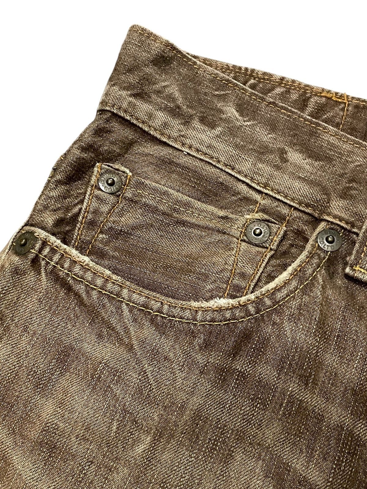 Edwin × Japanese Brand × Vintage Edwin 503 Flare Faded Brown Whiskers Jeans Size US 32 / EU 48 - 11 Thumbnail