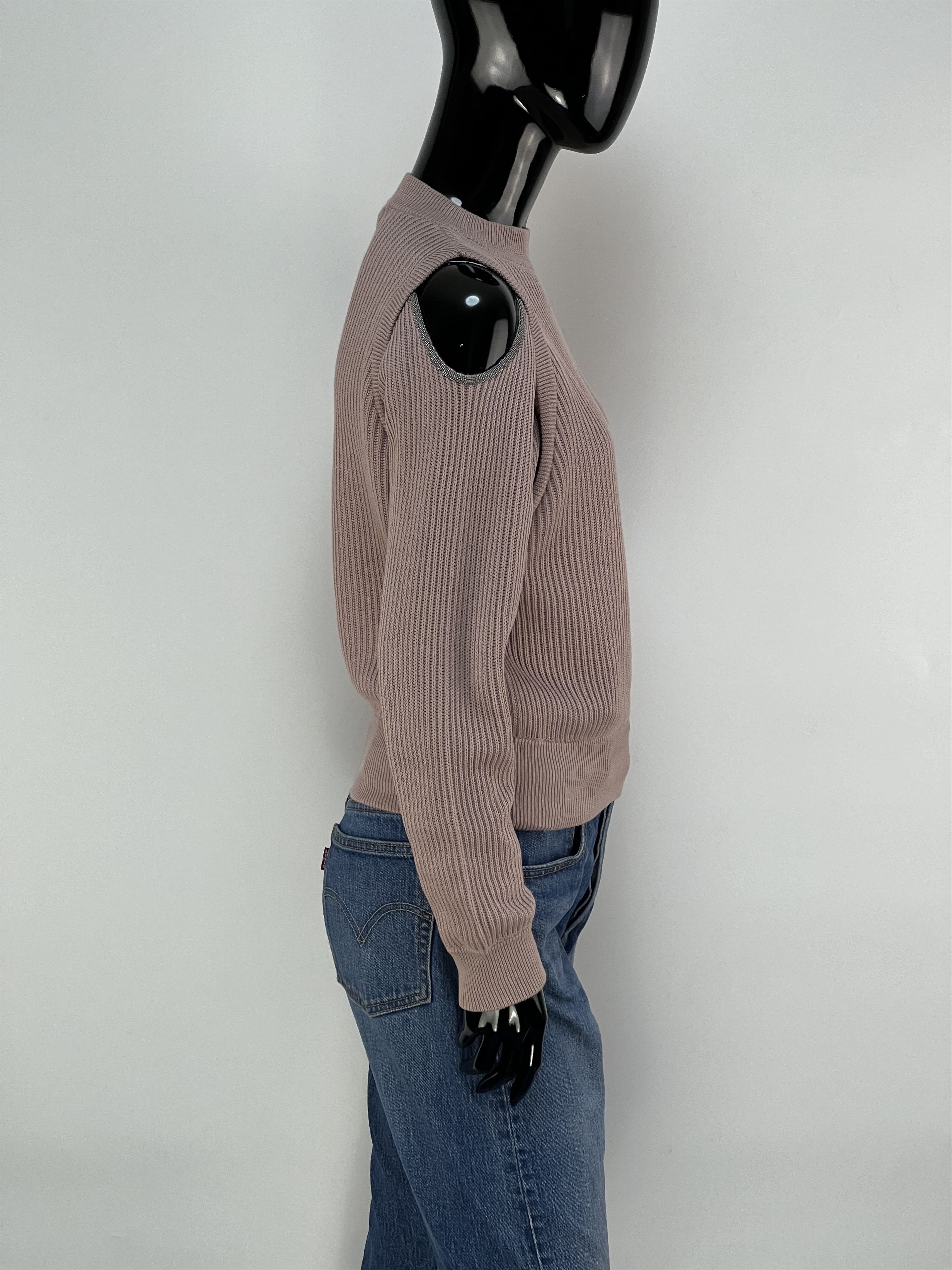 Brunello Cucinelli Brunello Cucinelli Ribbed Cotton Crew Neck Sweater Size 12 Size XS / US 0-2 / IT 36-38 - 2 Thumbnail