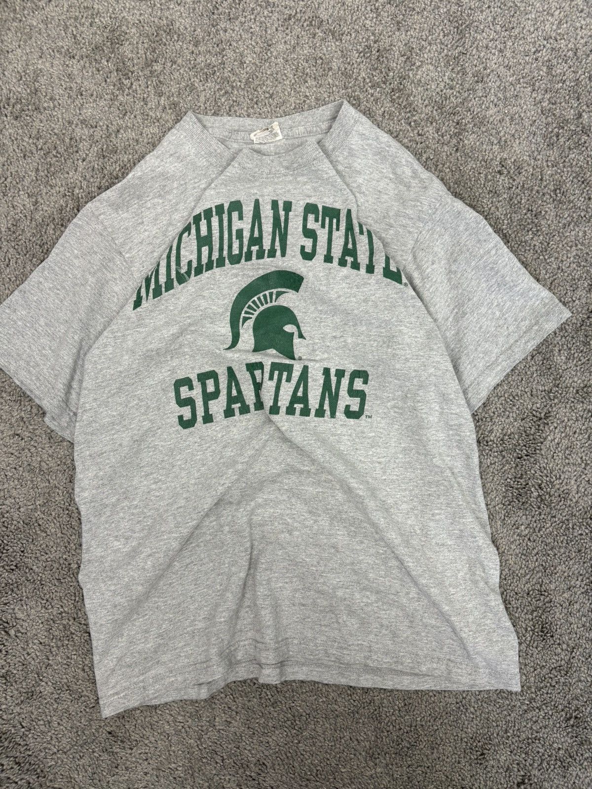 Vintage Gray msu michigan state spartans spellout logo tshirt Size US S / EU 44-46 / 1 - 1 Thumbnail