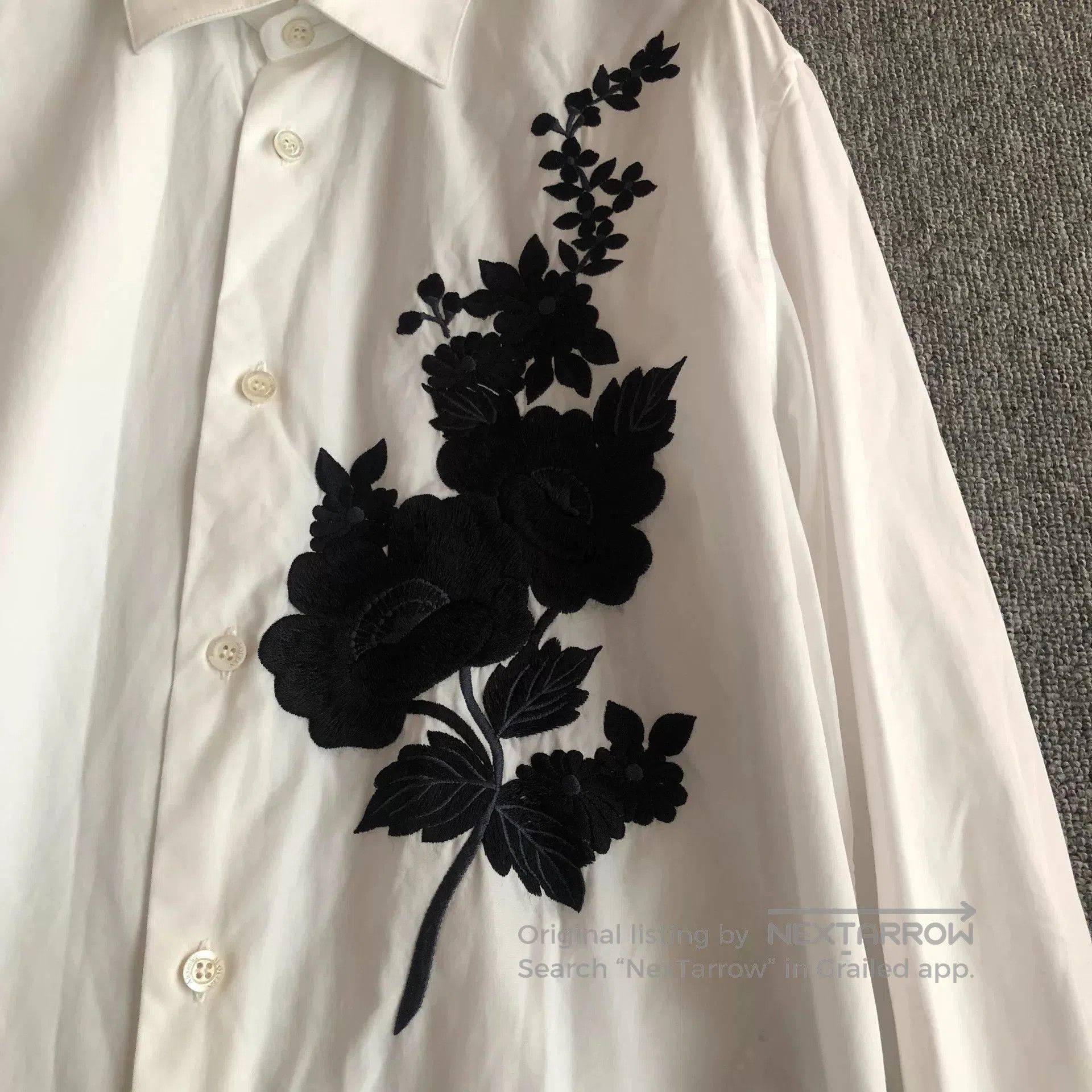 Alexander McQueen Alexander McQueen Floral Embroidered Shirt. Size M / US 6-8 / IT 42-44 - 2 Thumbnail