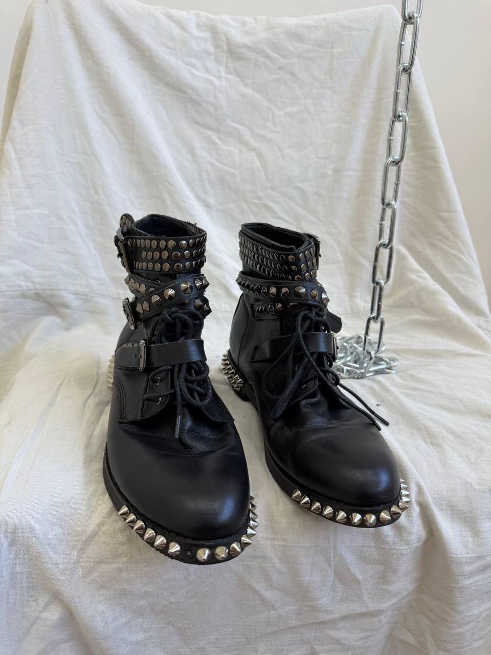 Yves Saint Laurent YvesSaintLaurent Ankle-Zip Goth Opium Style Leather Boots Size US 6.5 / IT 36.5 - 13 Thumbnail