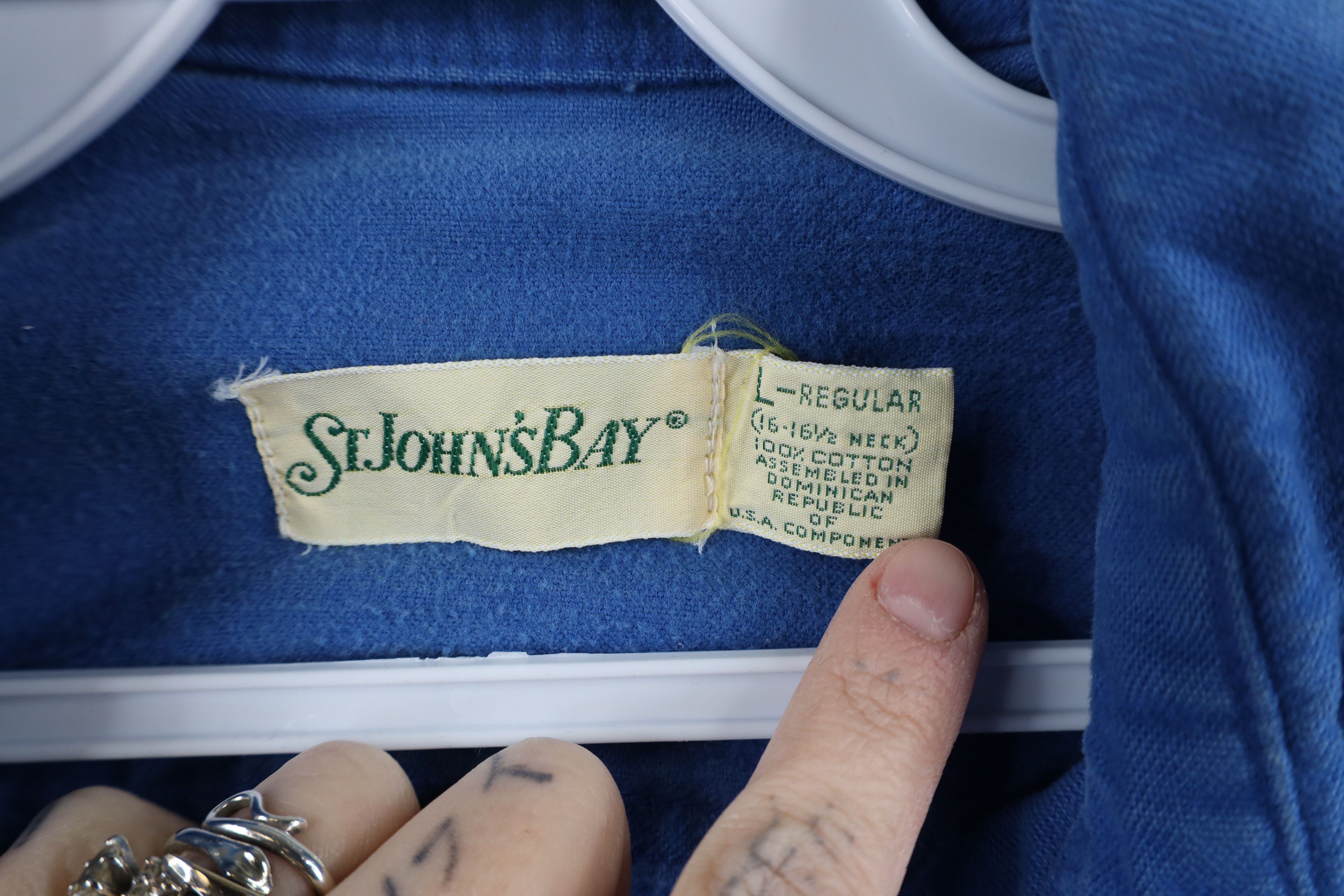 Vintage Vintage 90s Streetwear Cloth Collared Button Shirt Blue Size US L / EU 52-54 / 3 - 7 Thumbnail