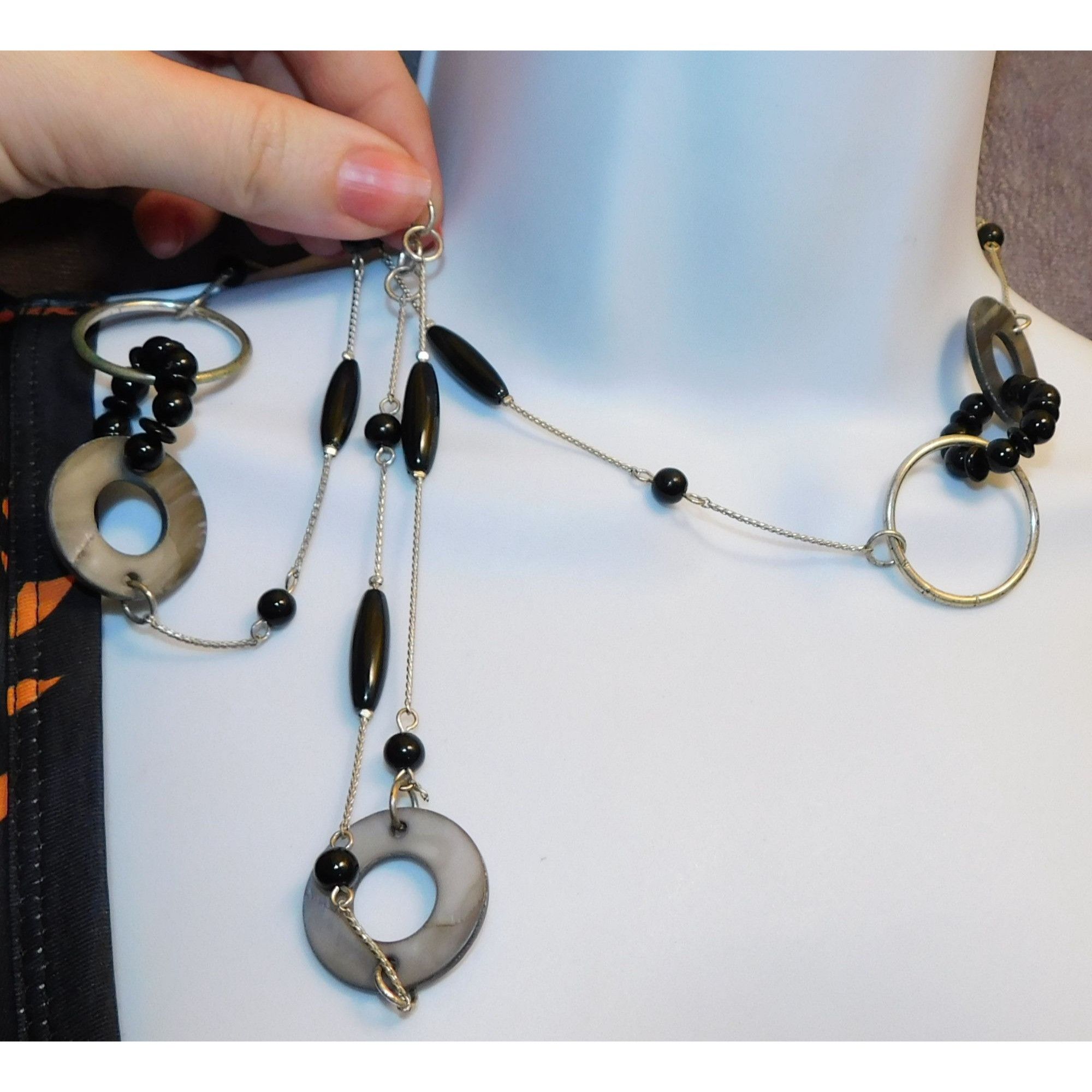 Other Black And Silver Abstract Necklace Size ONE SIZE - 2 Thumbnail