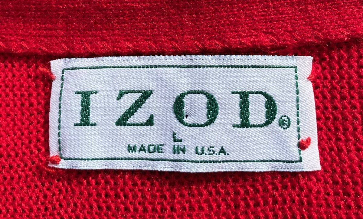 Izod 80’s Izod Embroidered Logo Red Cardigan Sweater Men’s XL Size US XL / EU 56 / 4 - 6 Thumbnail
