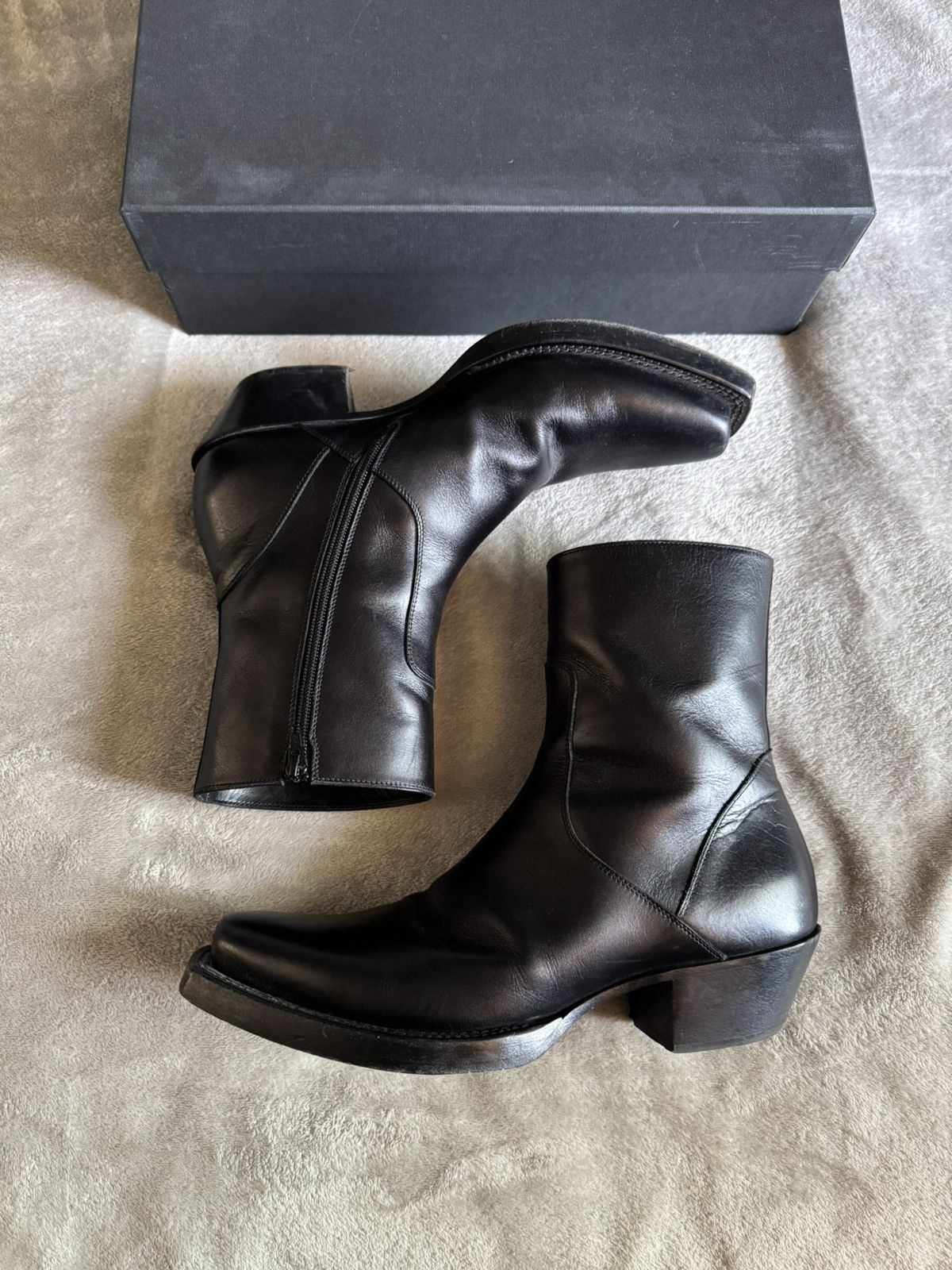 Vetements Black Leather Texan Boots Size US 12 / EU 45 - 5 Thumbnail