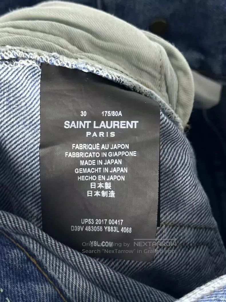 Saint Laurent Paris Saint Laurent Washed Blue Embroidered Jeans. Size US 30 / EU 46 - 6 Thumbnail